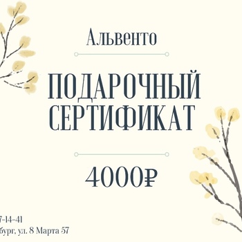 Подарочный сертификат №4 - alwento.ru – Екатеринбург
